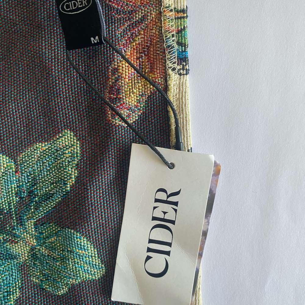 Cider Beige Floral Lace-Up Tank Top - Picture 6 of 6